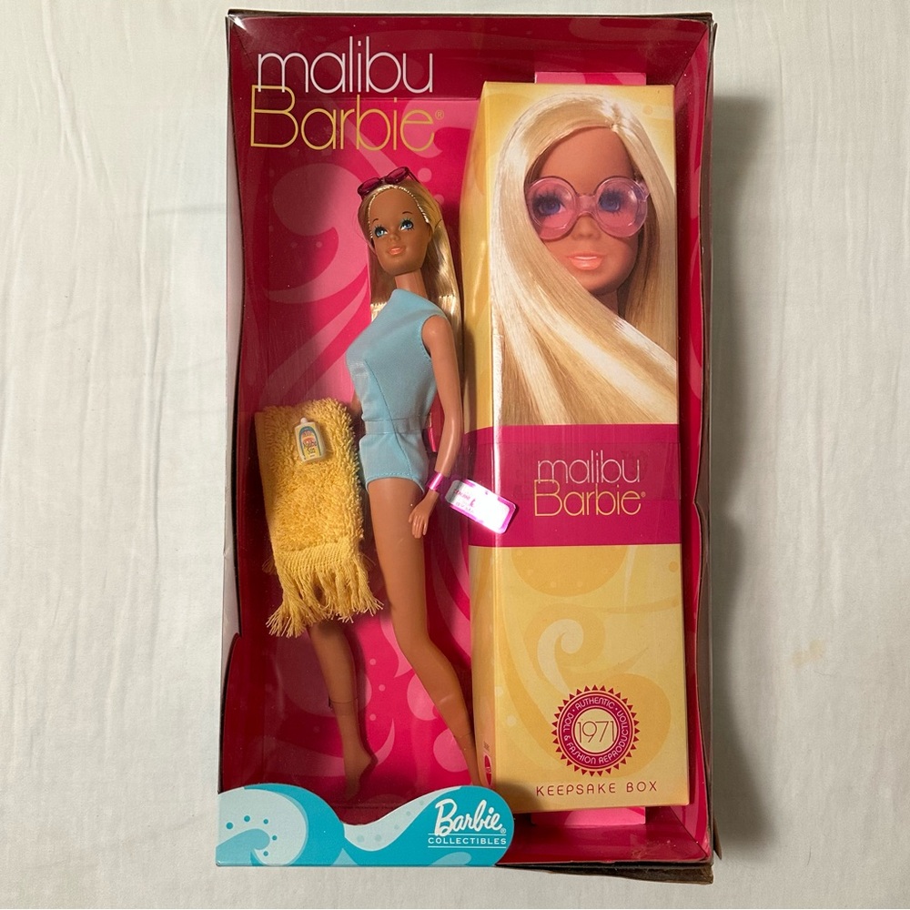 Malibu Barbie Doll Mattel 1971 Reproduction 2001 Collectibles with KeepSake Box